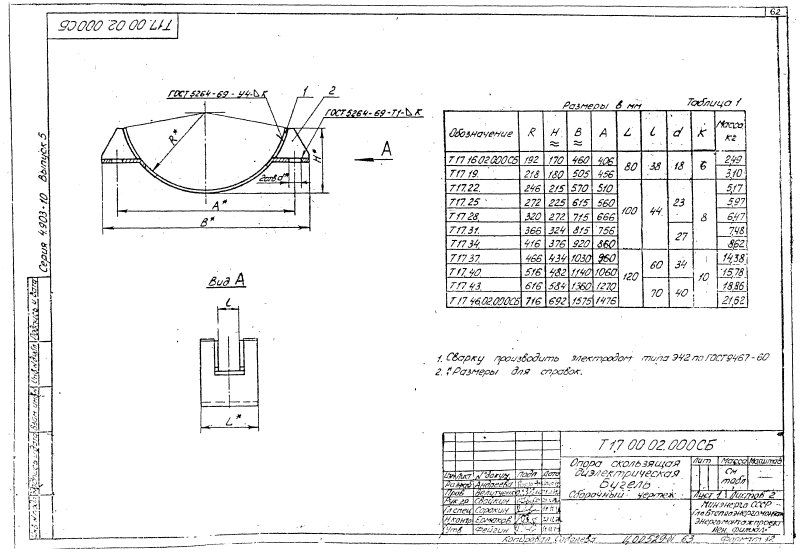 Техническая документация cкользящих диэлектрических опор Т17